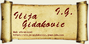 Ilija Gidaković vizit kartica